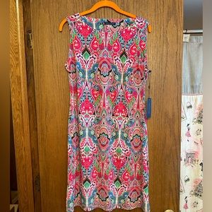 Tommy Hilfiger Multicolor Pink Paisley Sleeveless Dress
